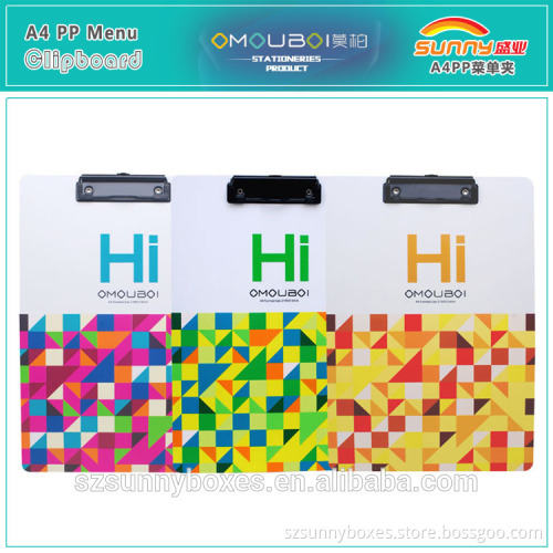 China Manufacturer Cheap A4 PP Drawing Folder With Board Clip